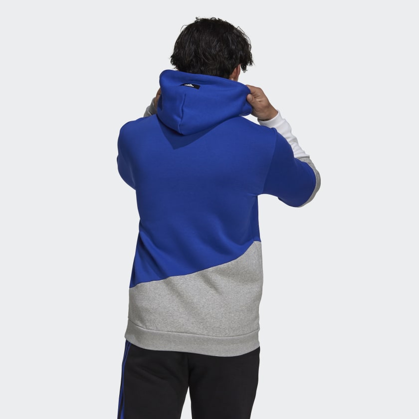 Sweat Capuche Adidas Sportswear Colorblock - Bleu/Gris