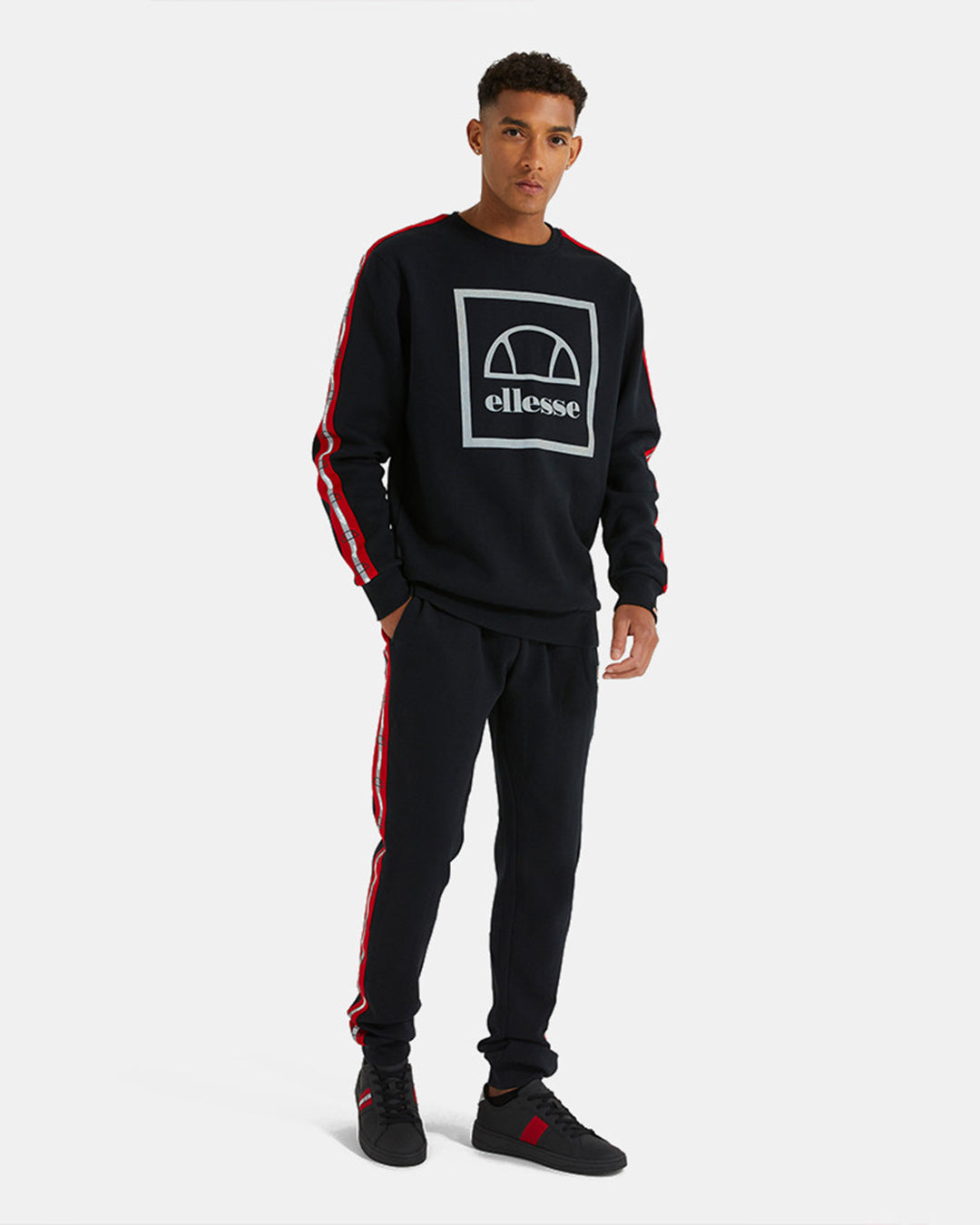 Sweat à capuche Ellesse Ellena - Noir/Rouge/Gris