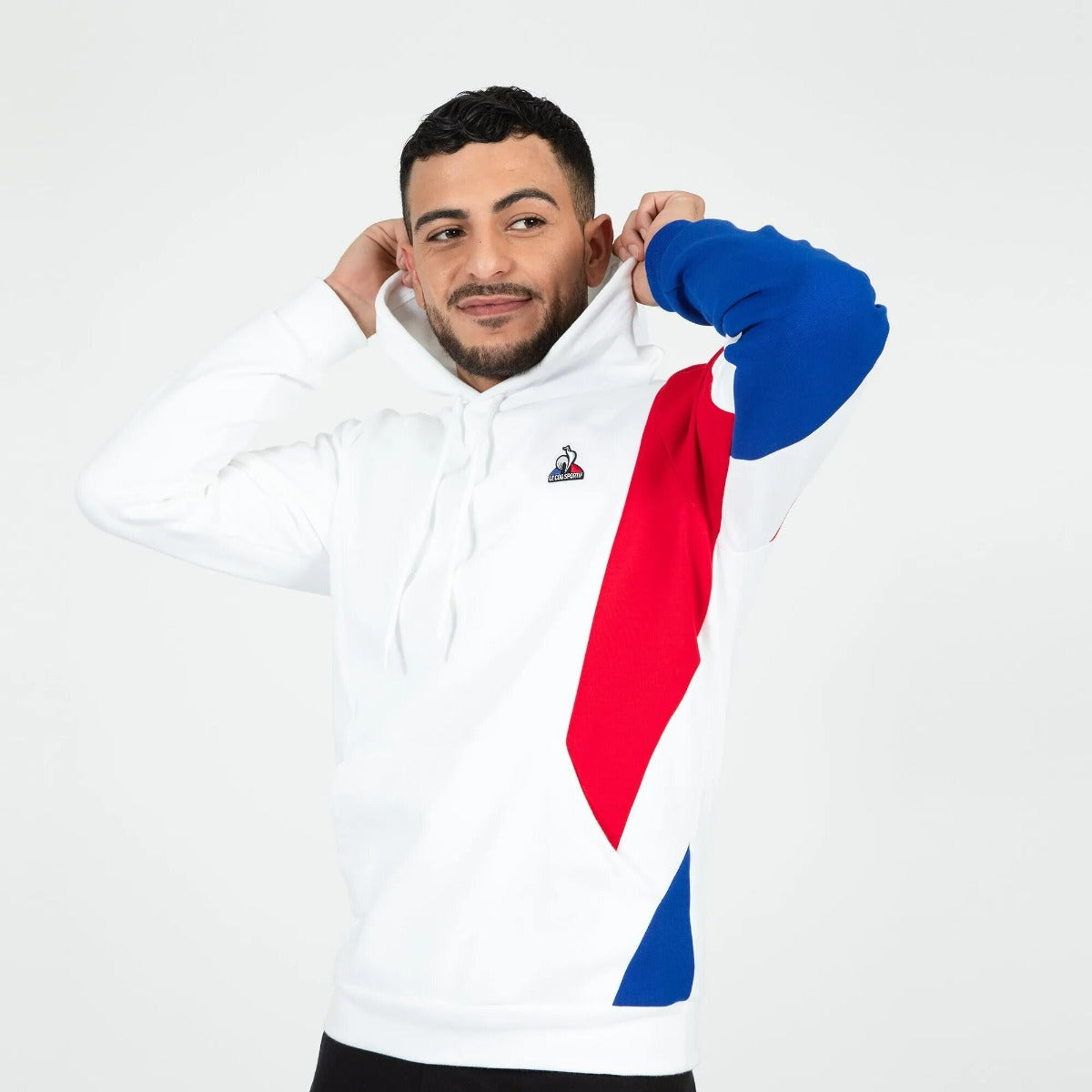 Sweat Capuche Le Coq Sportif Tricolore - Blanc