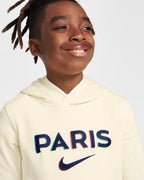 Sweat à capuche PSG Junior 2024/2025 -  Beige/Bleu
