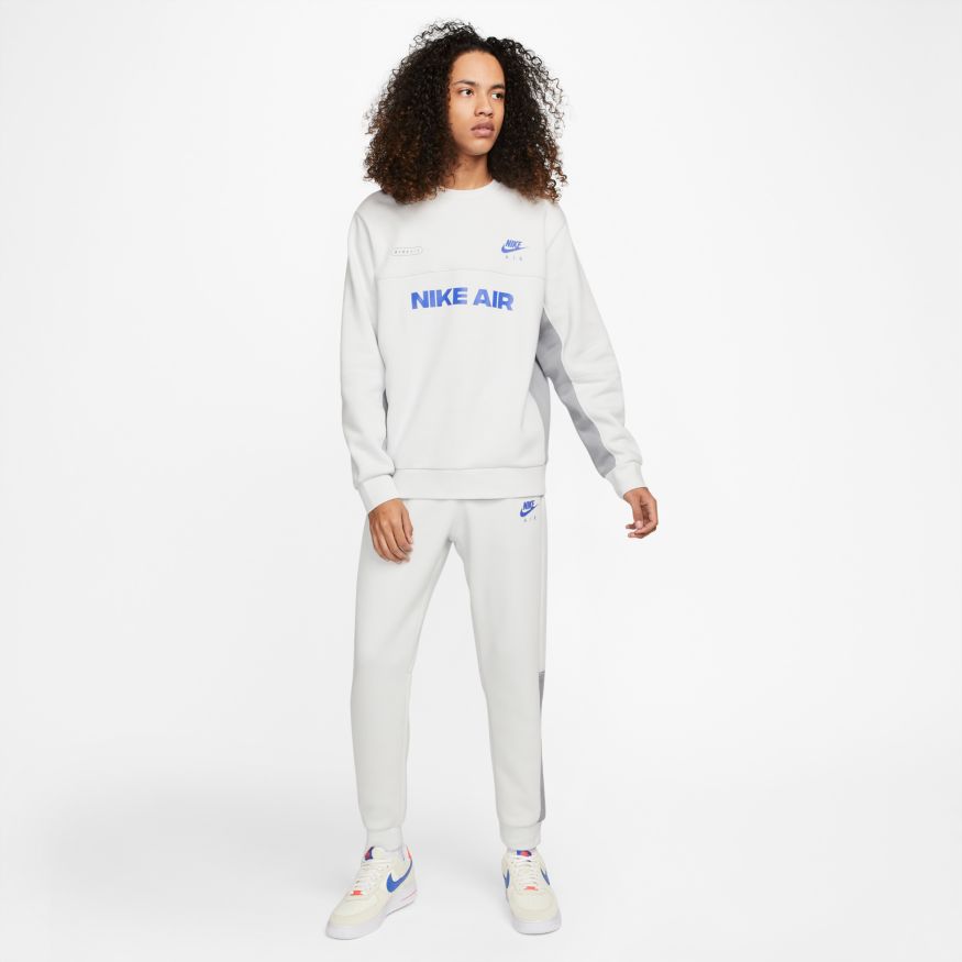 Sweat Nike Air brossé -  Blanc/Bleu/Gris