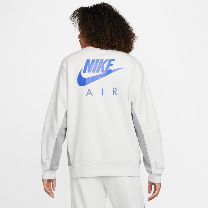 Sweat Nike Air brossé -  Blanc/Bleu/Gris