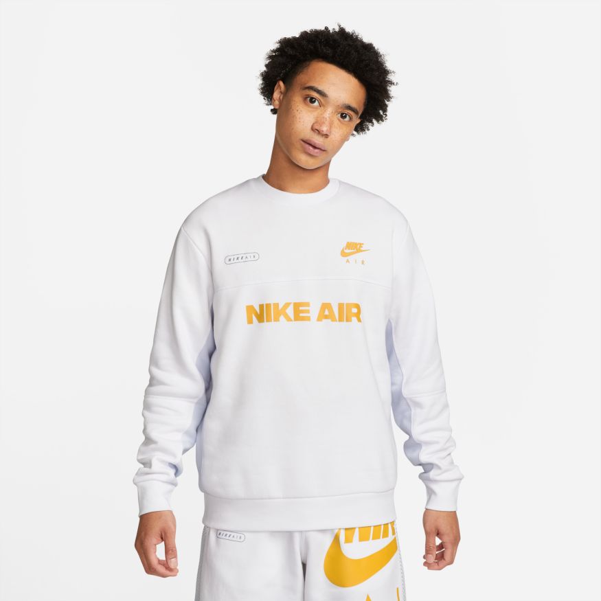 Sweat Nike Air brossé -  Blanc/Doré