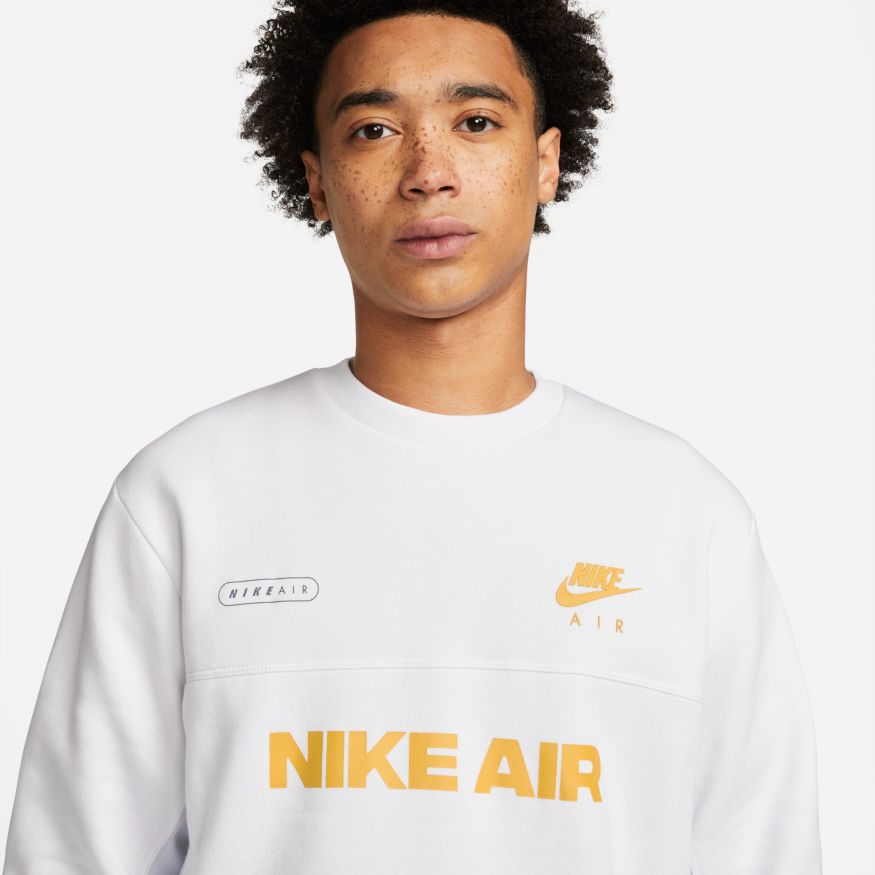 Sweat Nike Air brossé -  Blanc/Doré