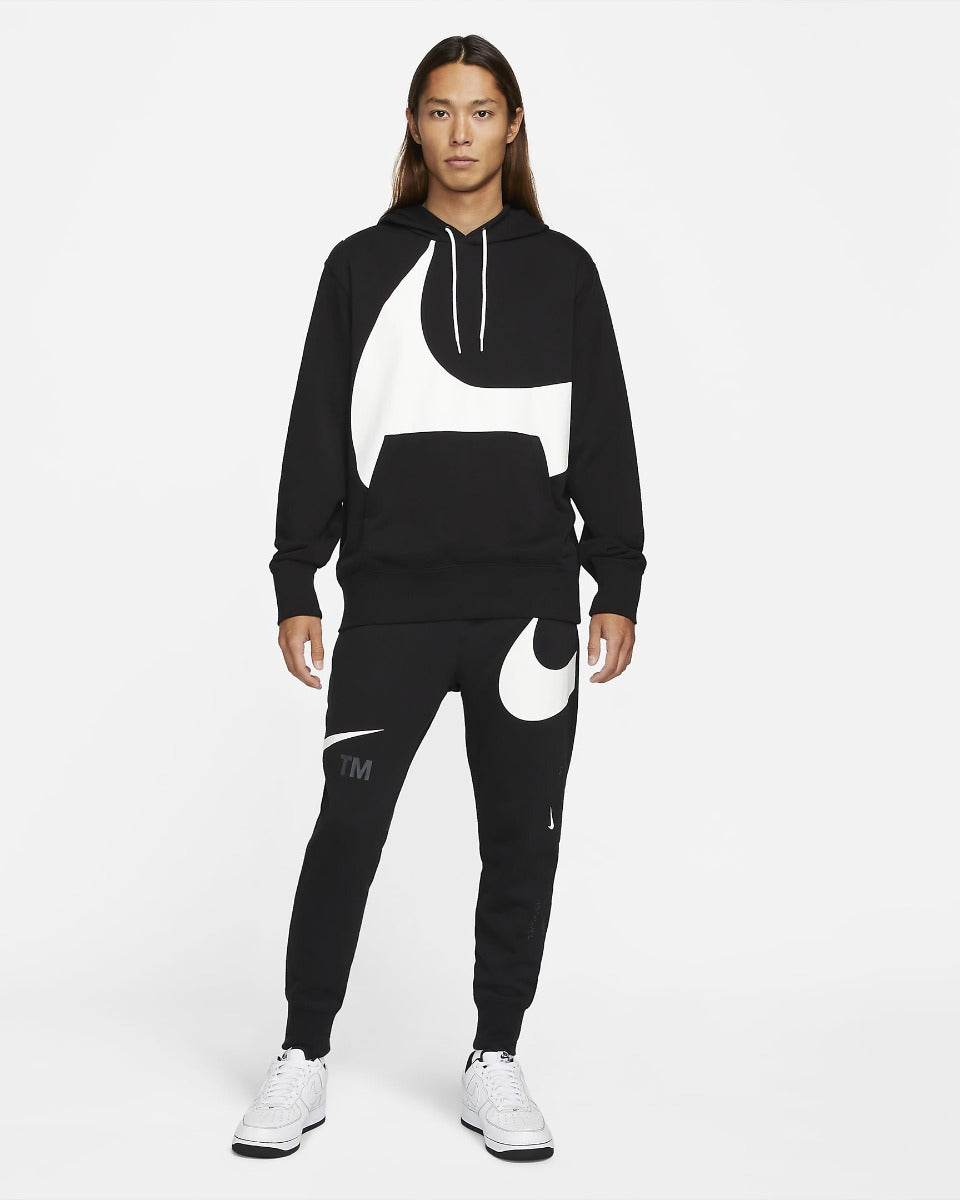 Sweat Capuche Nike Swoosh - Noir/Blanc