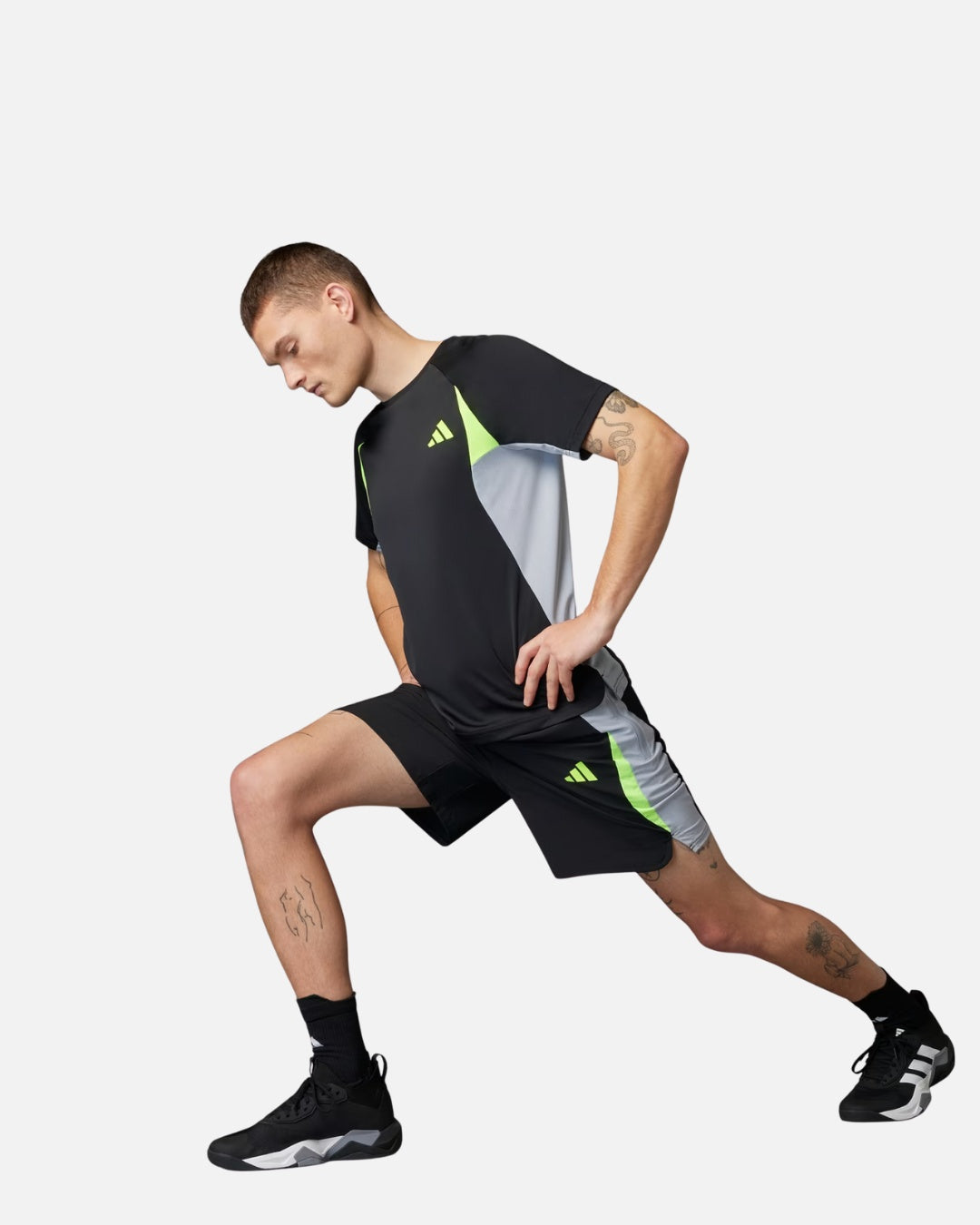 T-shirt Adidas Tech Apparel Colorblock - Noir/Vert