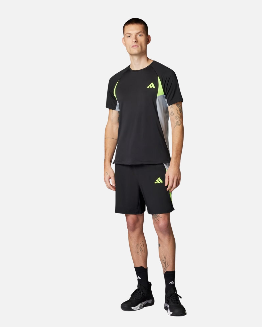 T-shirt Adidas Tech Apparel Colorblock - Noir/Vert