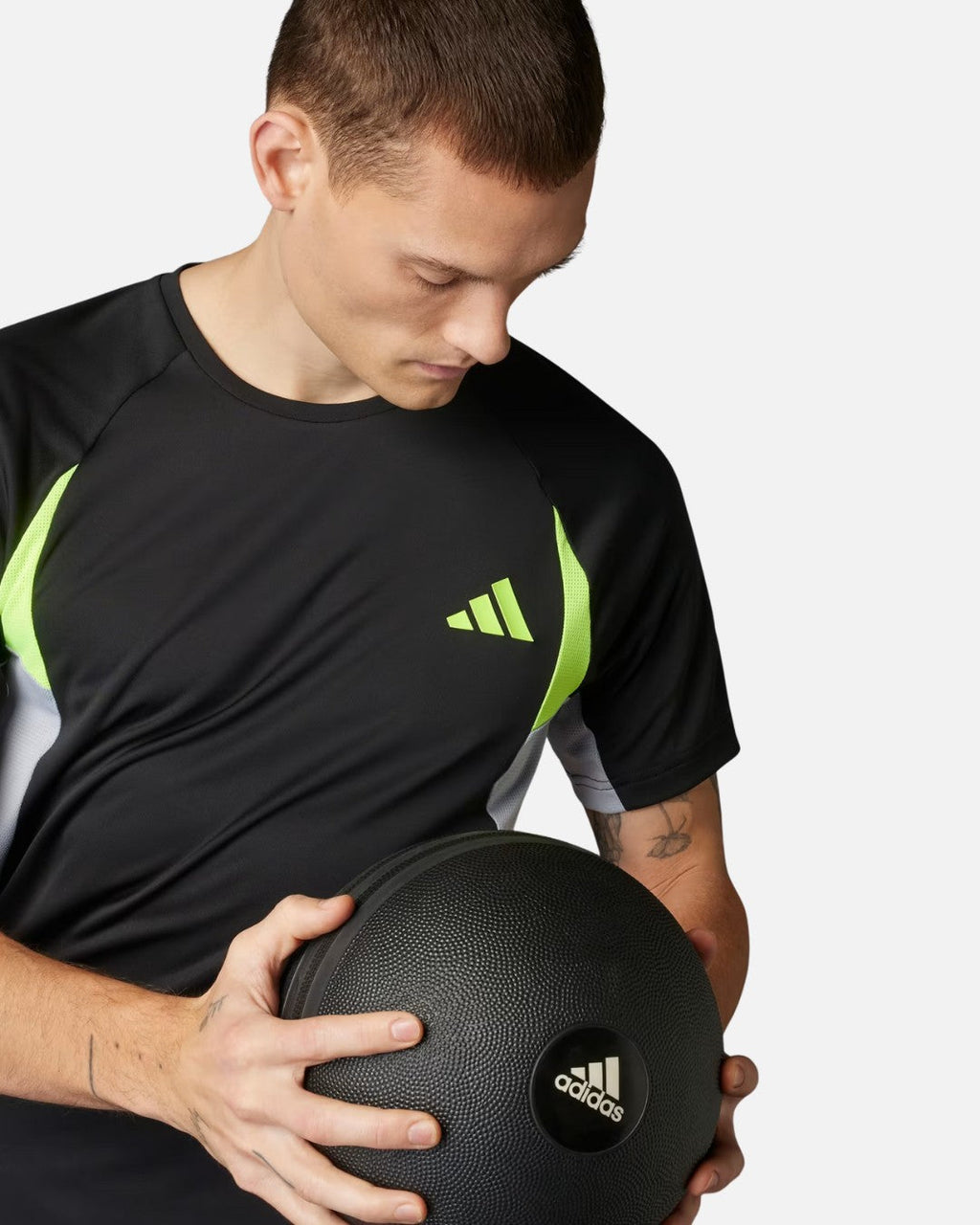 T-shirt Adidas Tech Apparel Colorblock - Noir/Vert