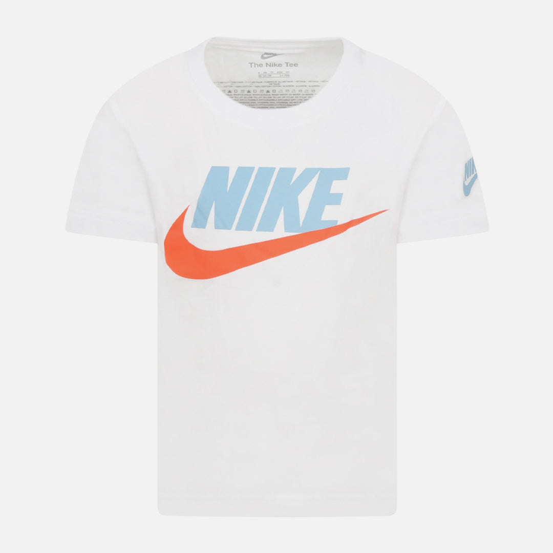 T-Shirt Nike Enfant - Blanc/Bleu/Orange