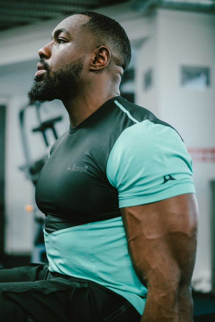 T-shirt Scampia Scalare - Menthe/Noir