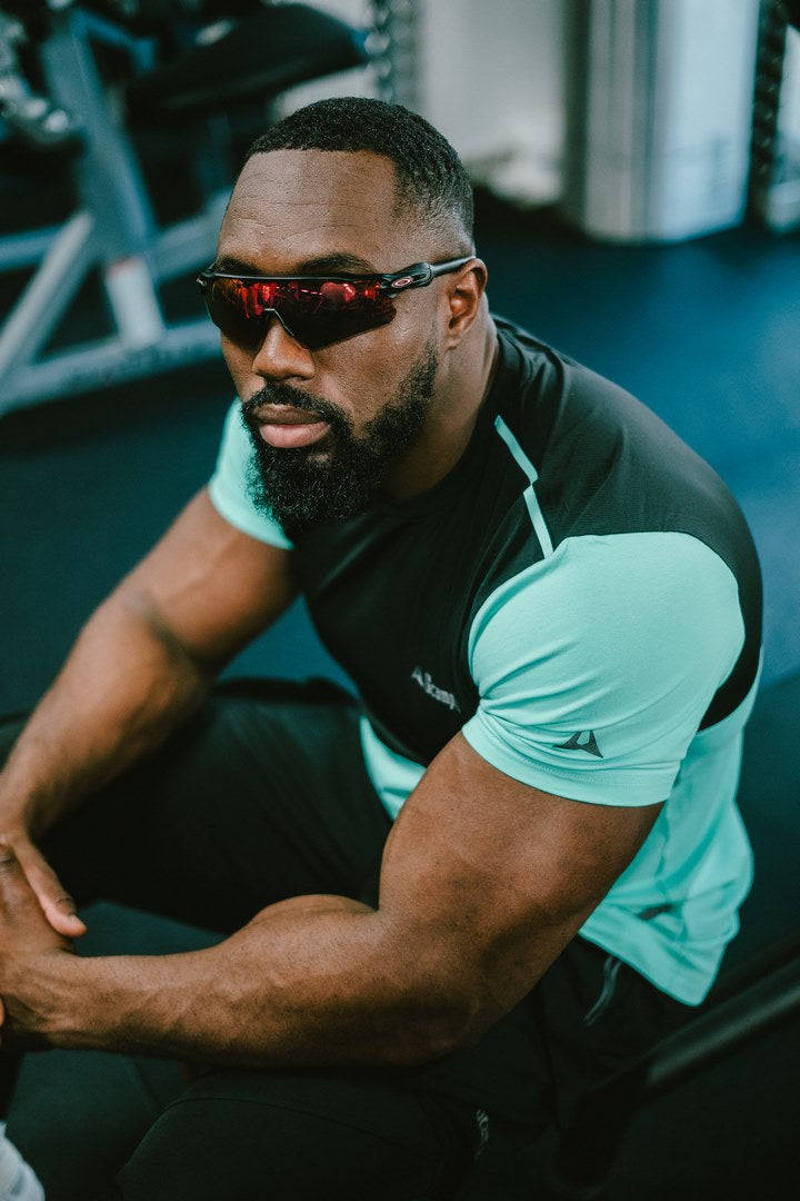 T-shirt Scampia Scalare - Menthe/Noir