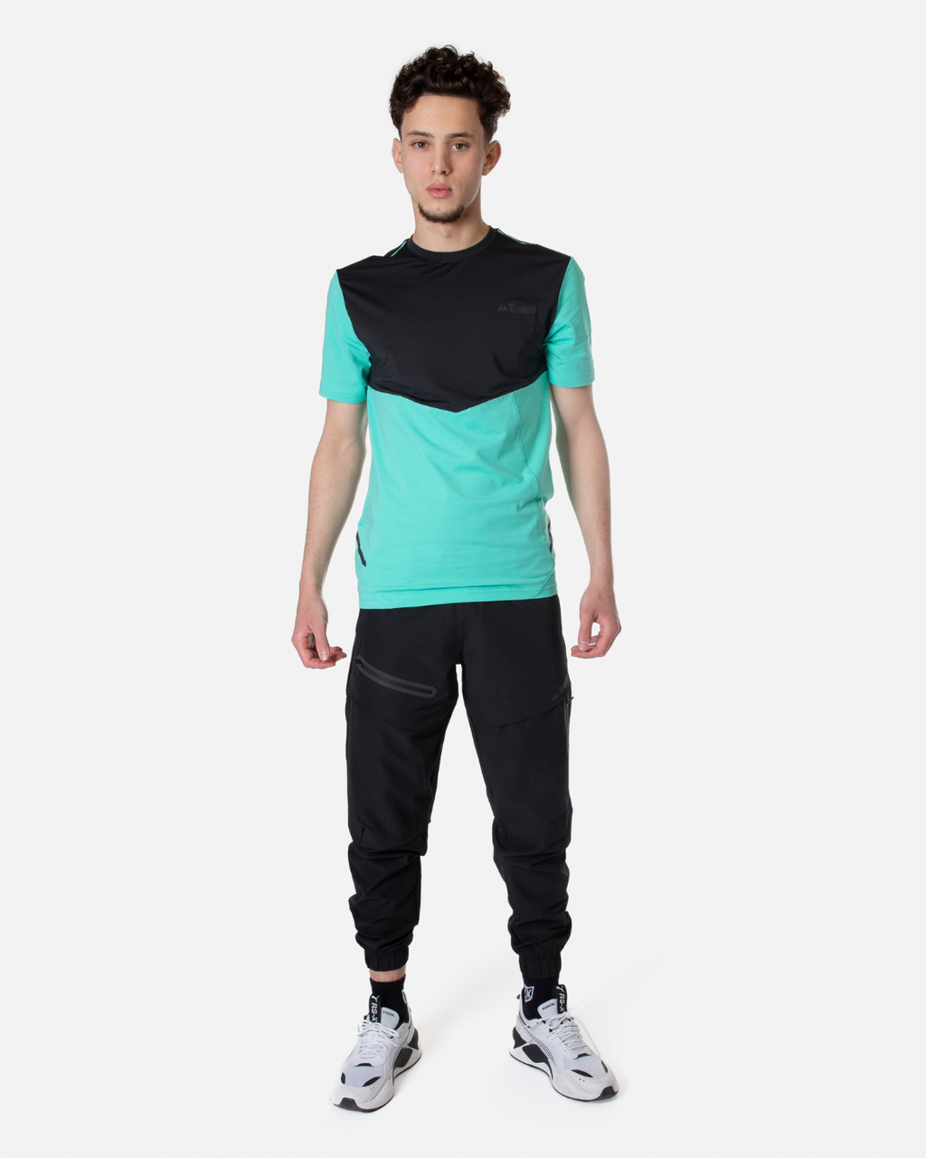 T-shirt Scampia Scalare - Menthe/Noir