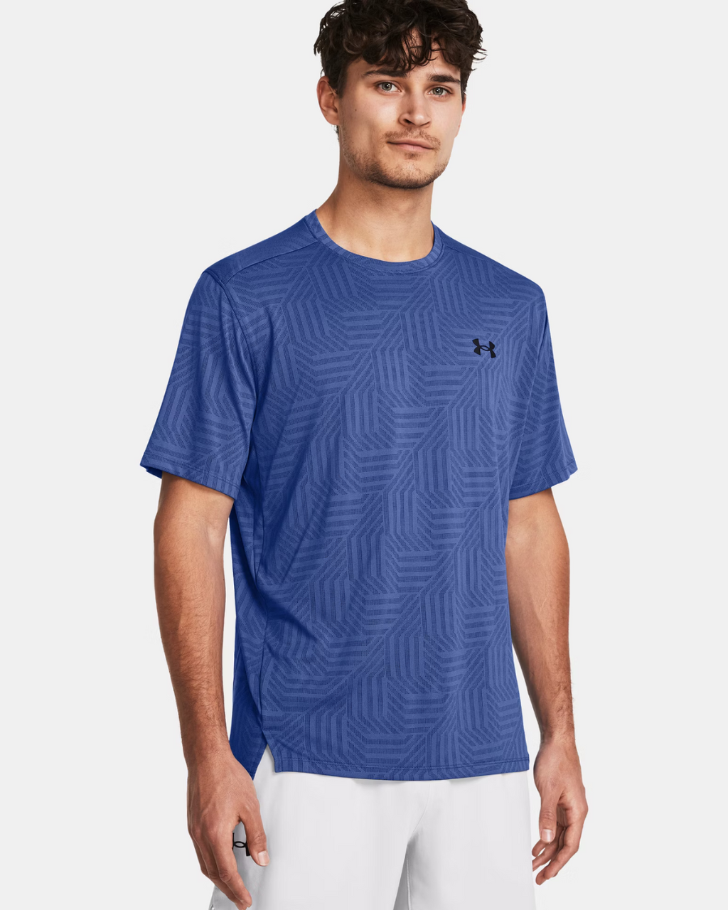 T-shirt Under Armour Running Tech Vent Geotessa - Bleu