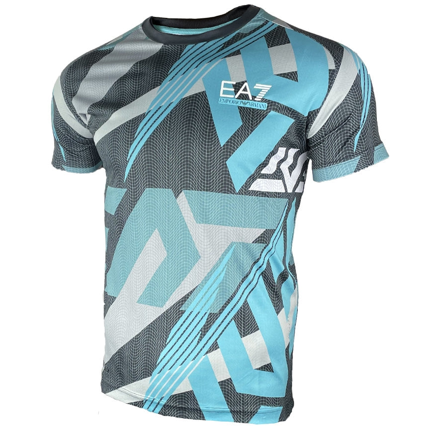 T-shirt Emporio Armani EA7 Ventus 7 - Noir/Bleu