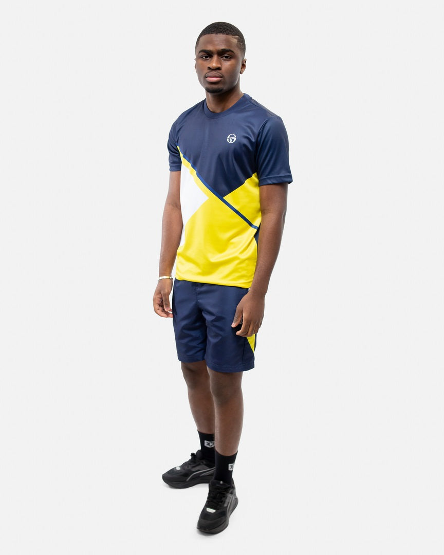 T-shirt Sergio Tacchini Scaleno - Bleu/Blanc/Jaune