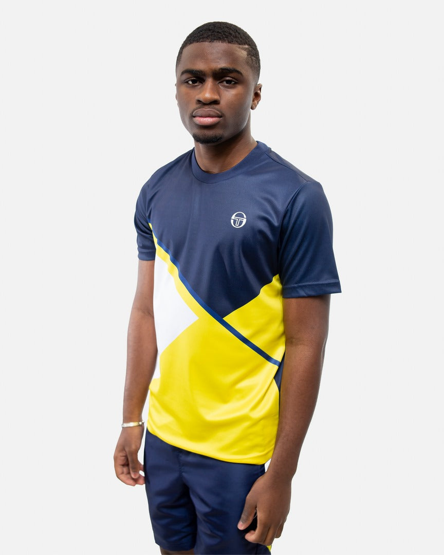 T-shirt Sergio Tacchini Scaleno - Bleu/Blanc/Jaune