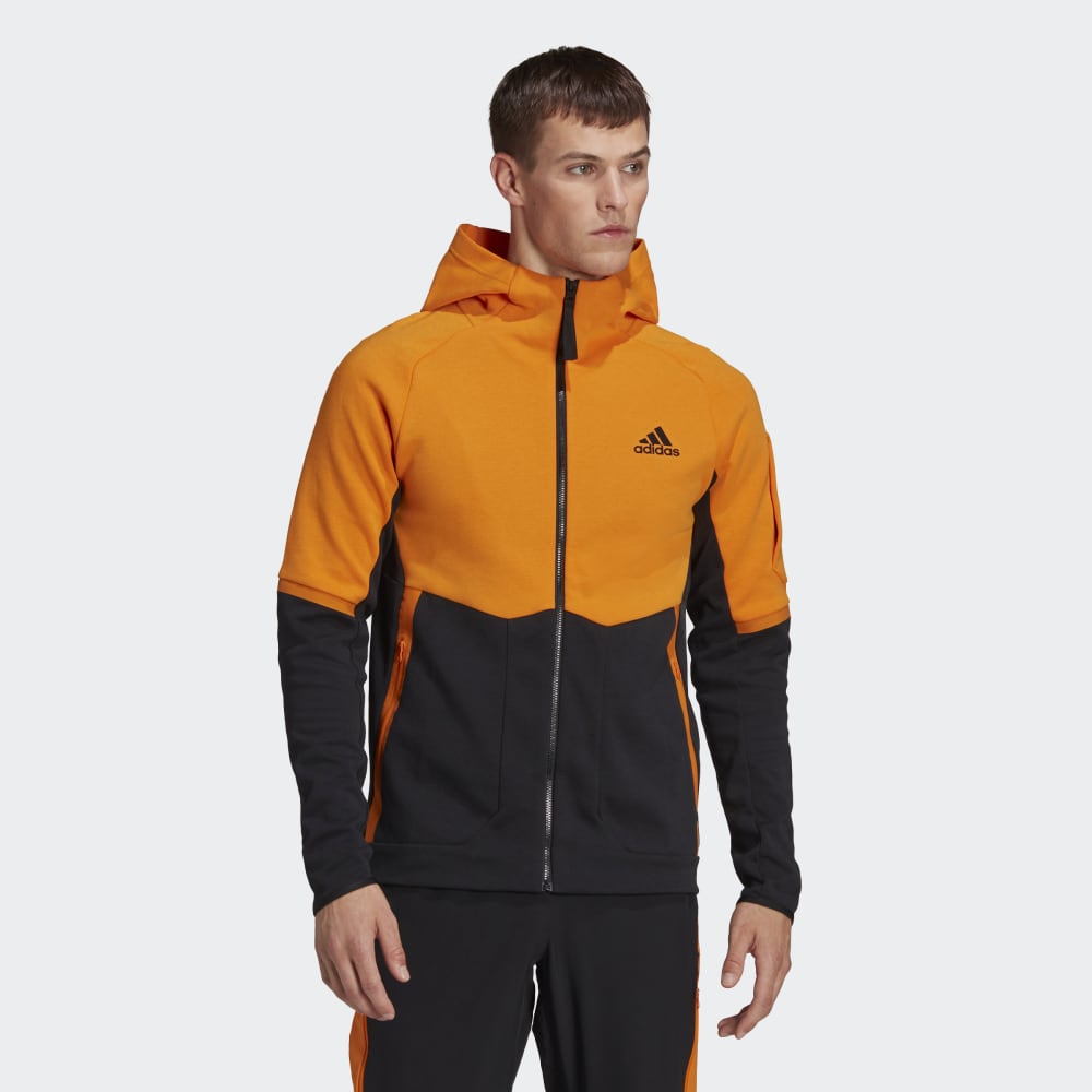 Veste à capuche Adidas Designed For Gameday  - Noir/Orange
