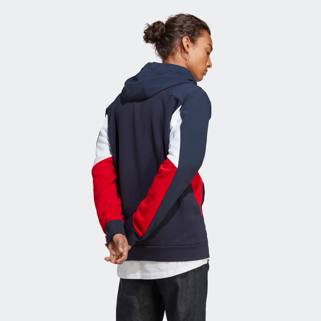 Veste à capuche Adidas Essentials Colorblock - Bleu/Blanc/Rouge
