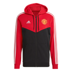 Veste Capuche Manchester United 3 stripes - Rouge/Noir