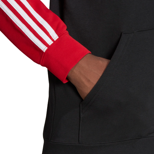 Veste Capuche Manchester United 3 stripes - Rouge/Noir