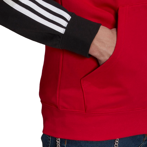 Veste Capuche Manchester United 3 stripes - Noir/Rouge