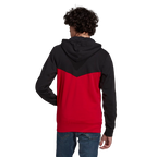 Veste Capuche Manchester United 3 stripes - Noir/Rouge