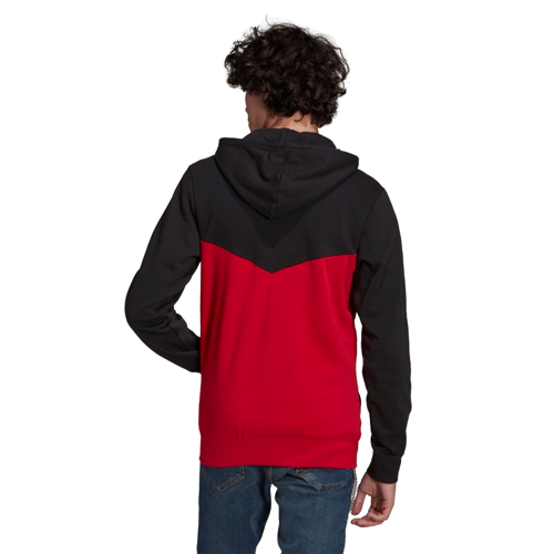 Veste Capuche Manchester United 3 stripes - Noir/Rouge