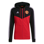 Veste Capuche Manchester United 3 stripes - Noir/Rouge