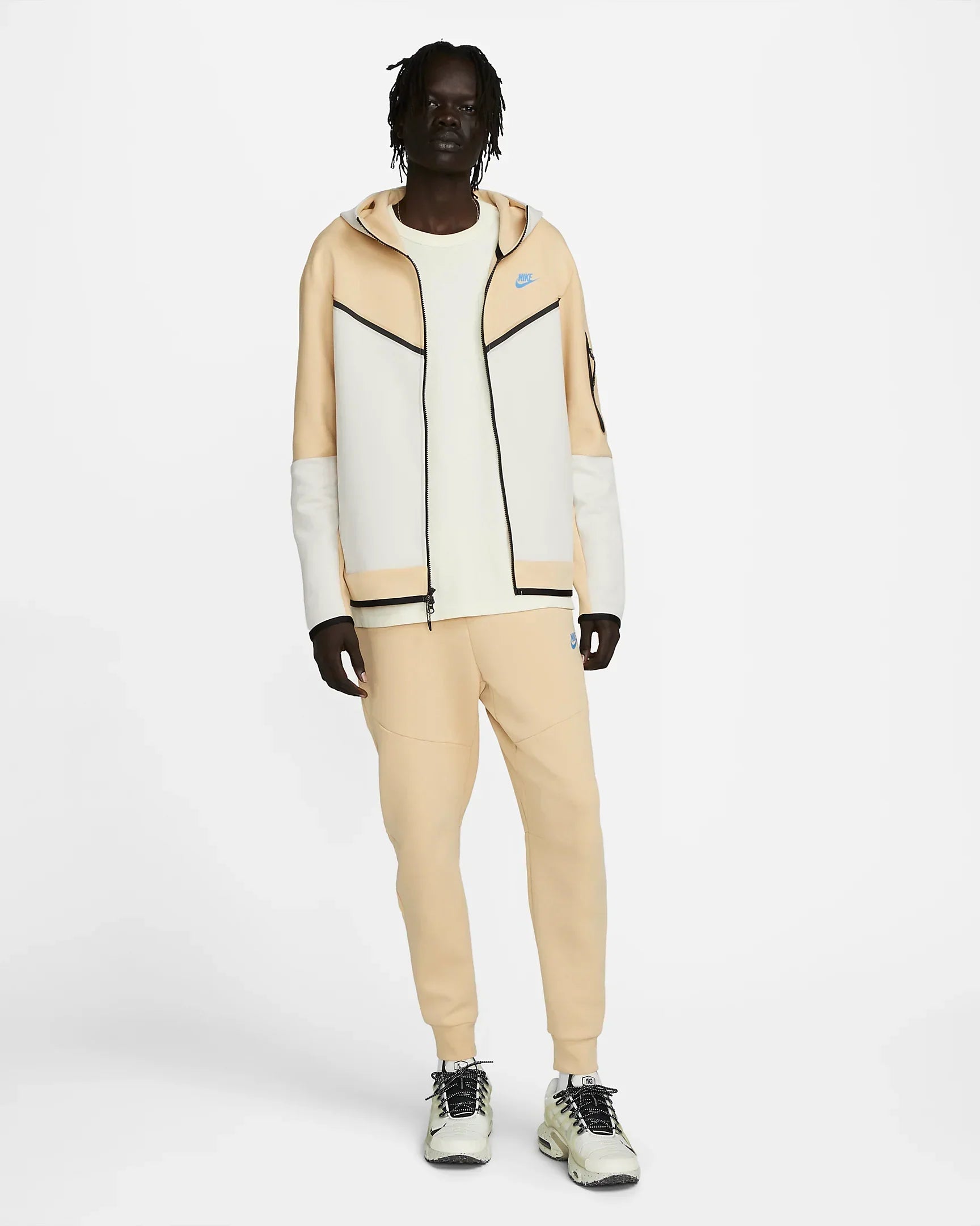 Pantalon jogging Nike Tech Fleece - Beige/Bleu