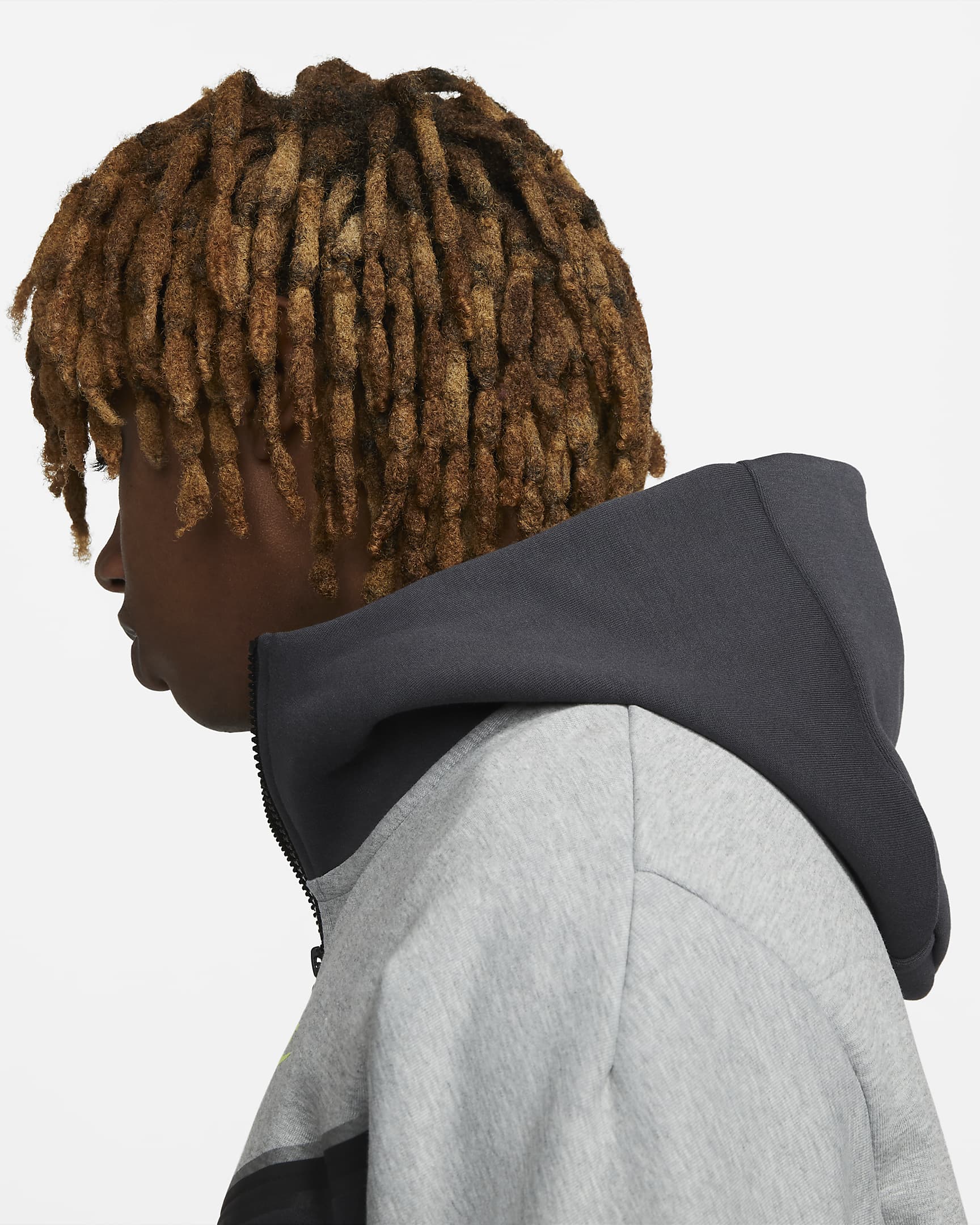 Veste à capuche Nike Tech Fleece - Gris/Vert