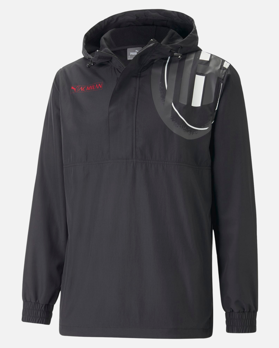 Veste Coupe-Vent Milan AC - Noir/Blanc/Noir