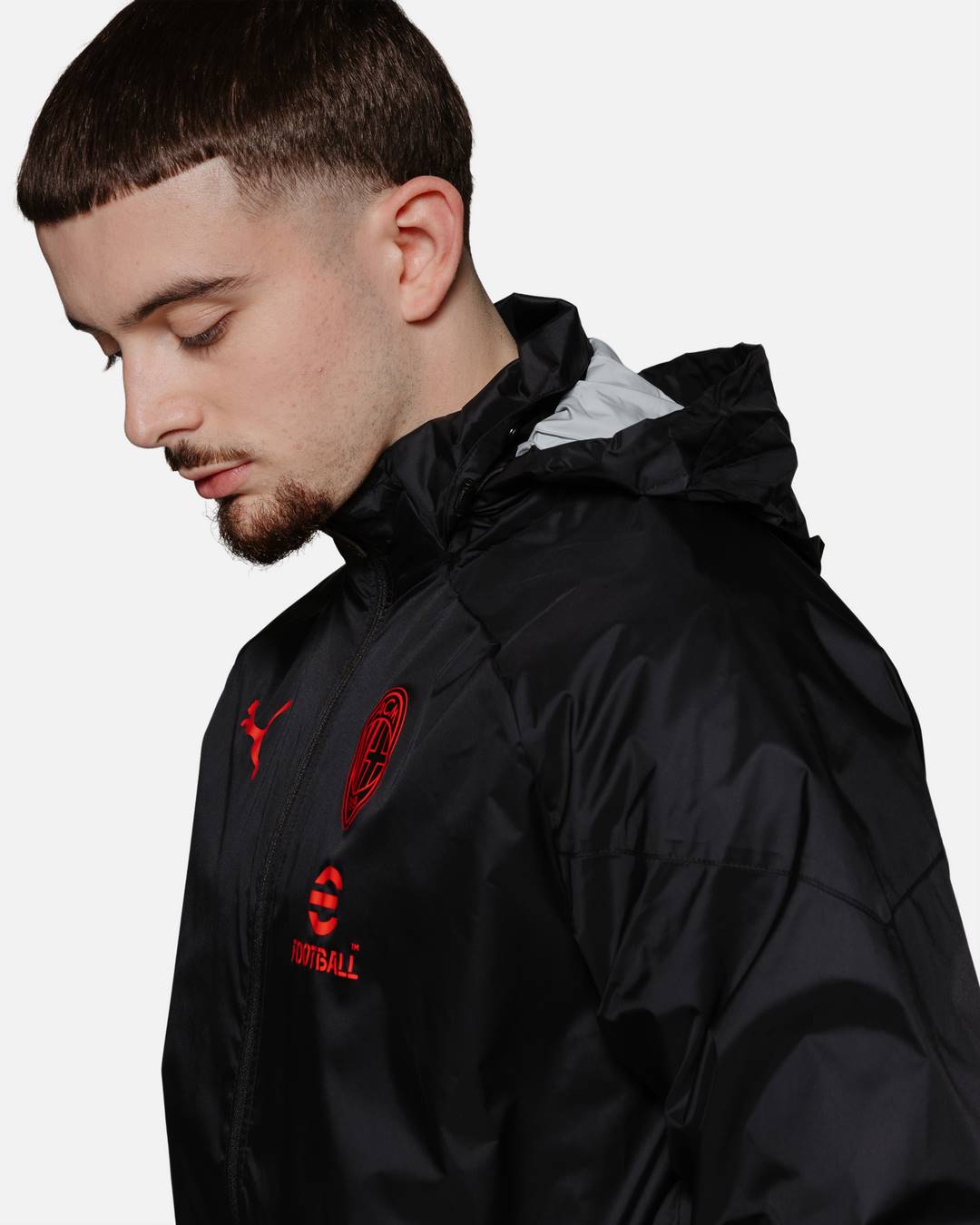 Veste Coupe-Vent Milan AC - Noir/Rouge