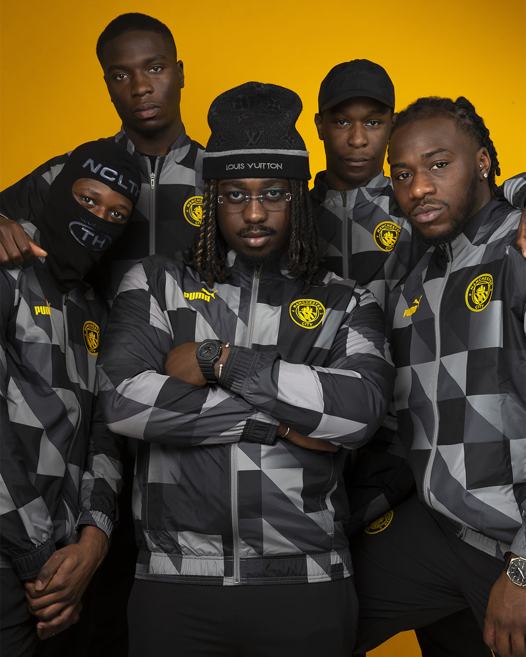 Veste de survêtement Manchester City - Noir/Gris/Jaune