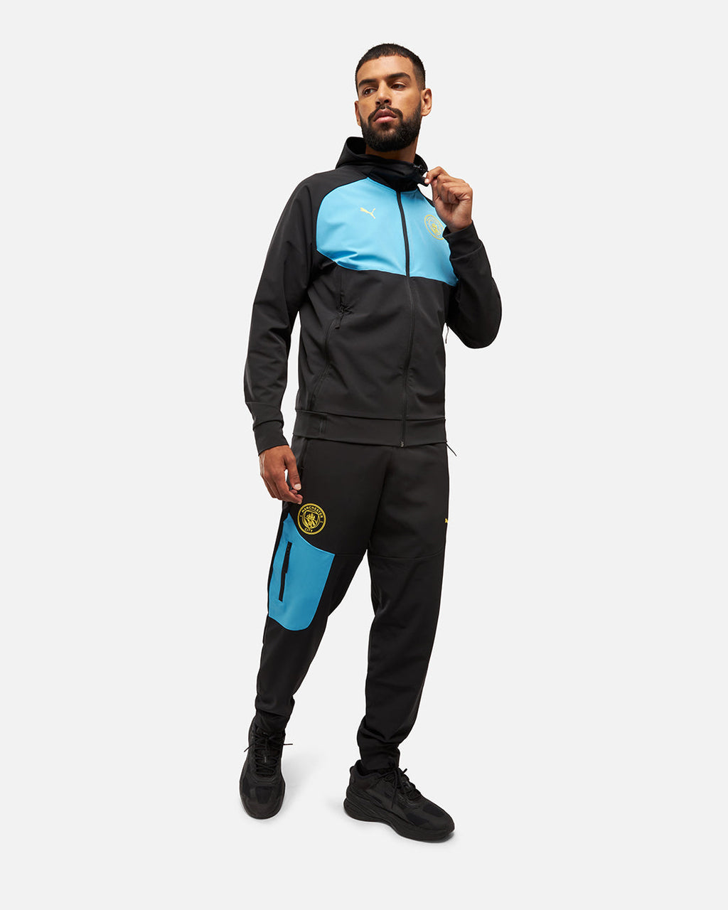 Veste de survêtement Manchester City Pumatech - Noir/Bleu