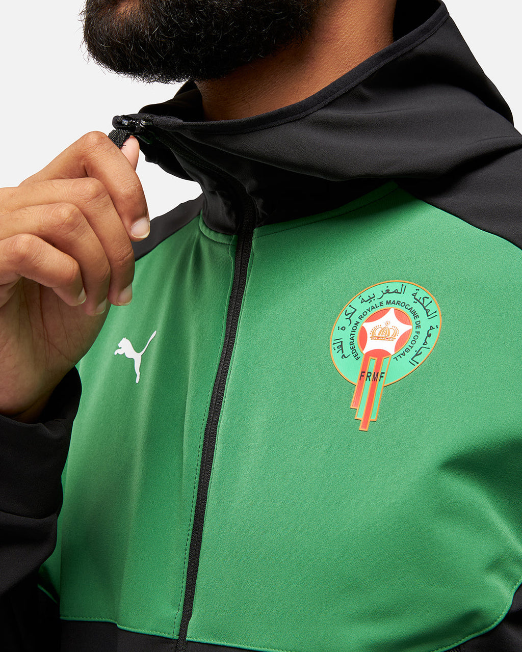 Veste de survêtement Maroc Pumatech 2024/2025 - Noir/Vert