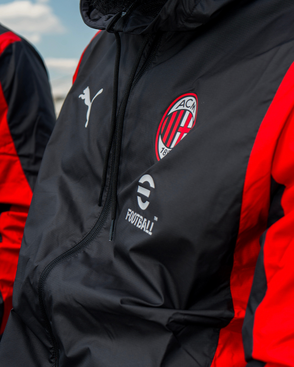 Veste de survêtement Milan AC - Noir/Rouge