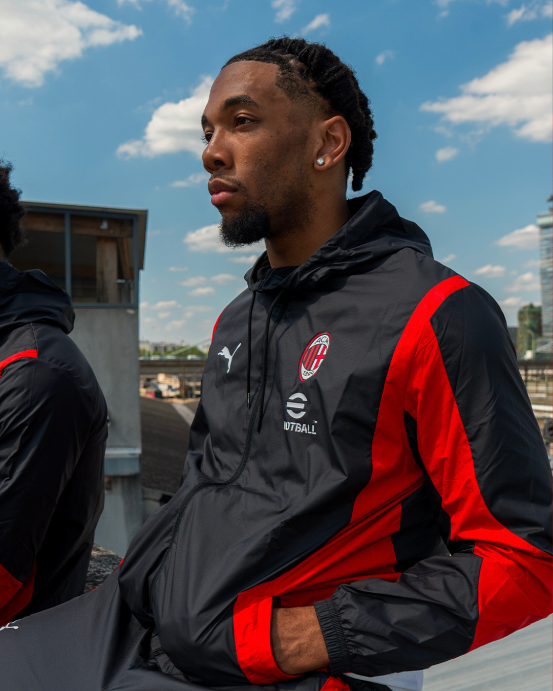 Veste de survêtement Milan AC - Noir/Rouge