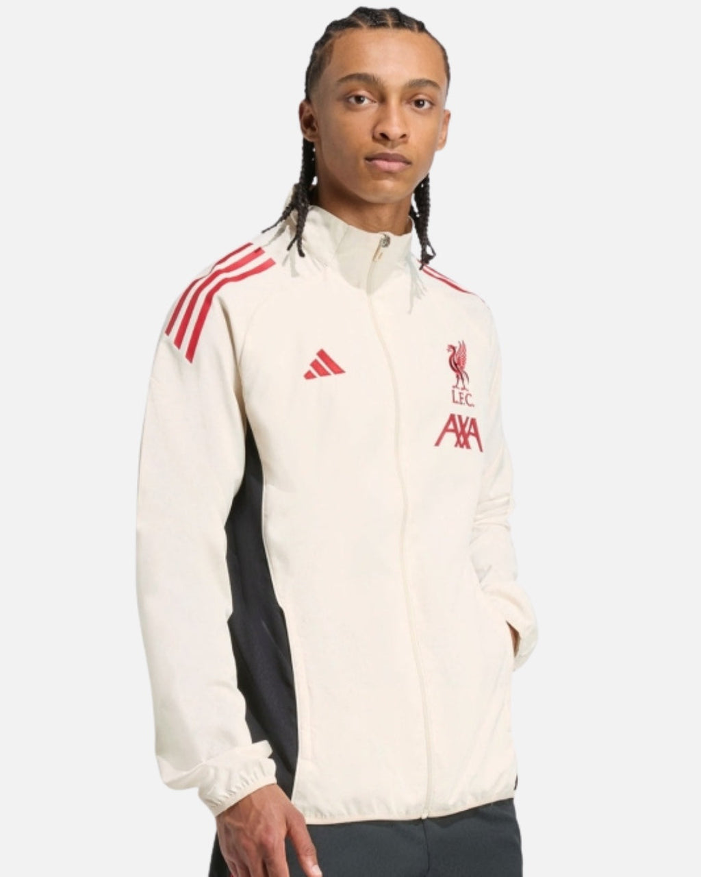 Veste de survêtement Adidas Liverpool 2025/2026 - Blanc/Rouge