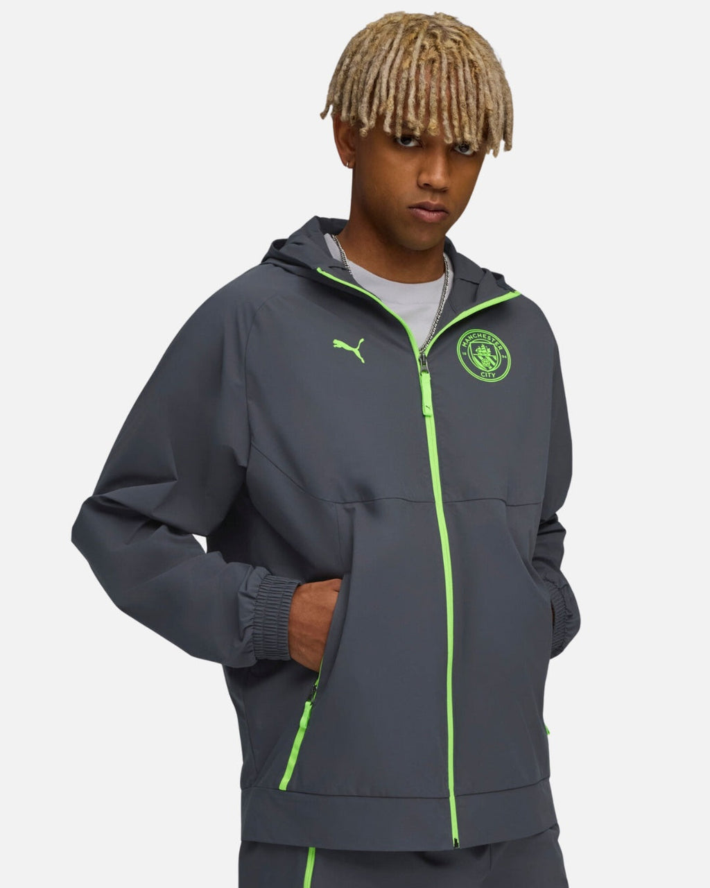 Veste de survêtement Manchester City 2025/2026 - Gris/Jaune