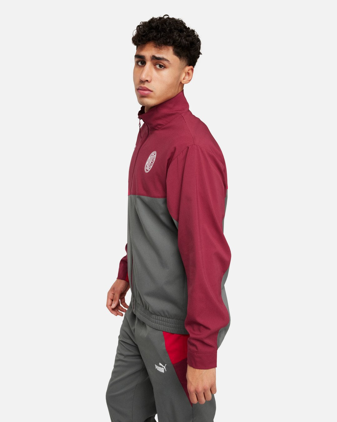 Veste de survêtement Milan AC - Rouge/Gris