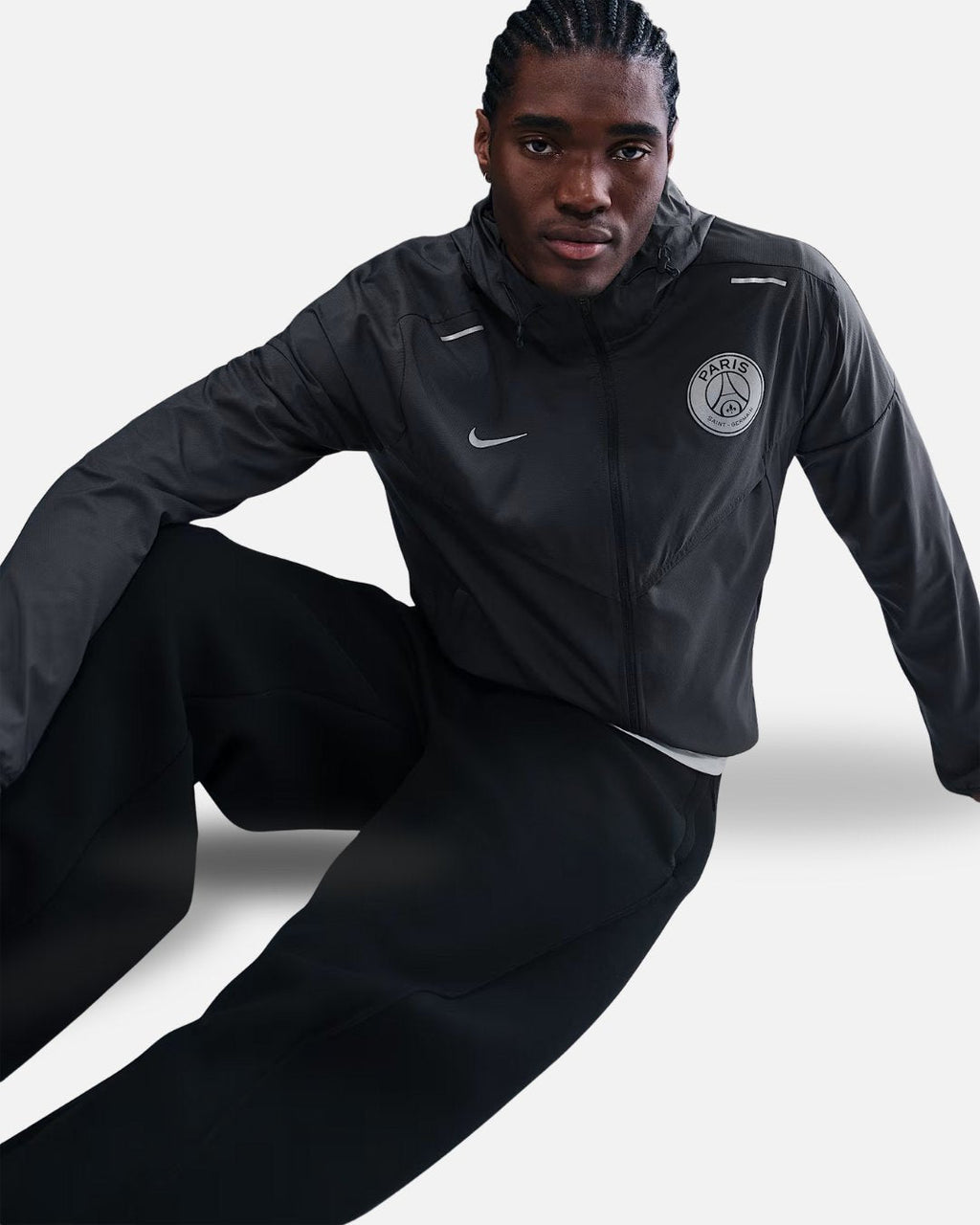 Veste de survêtement PSG Running 2025/2026 - Noir