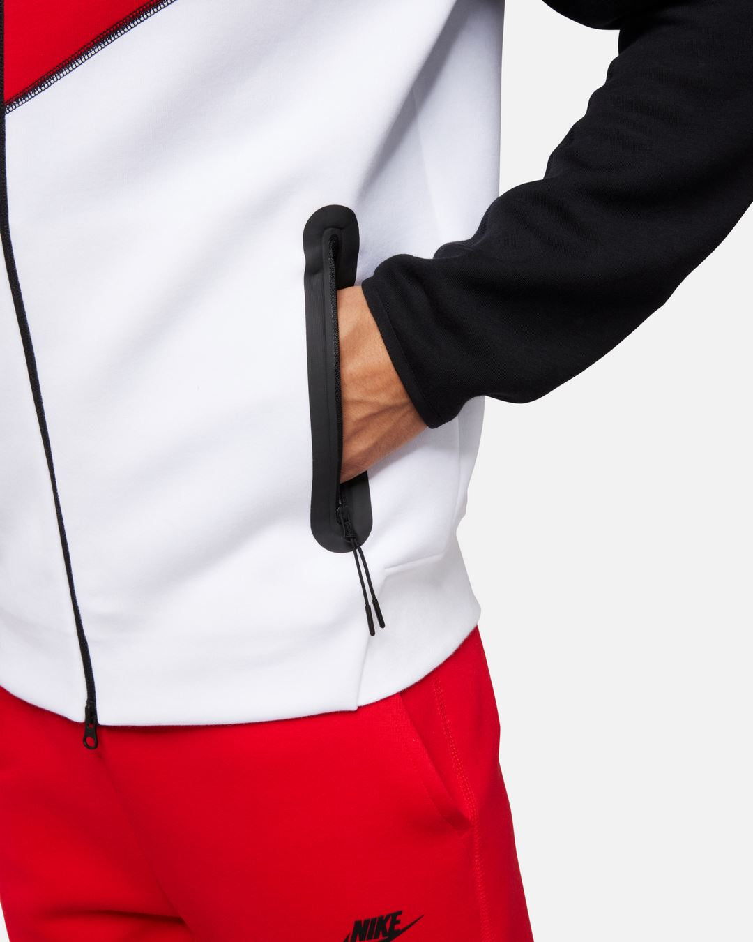 Veste Nike Tech Fleece -  Blanc/Noir/Rouge