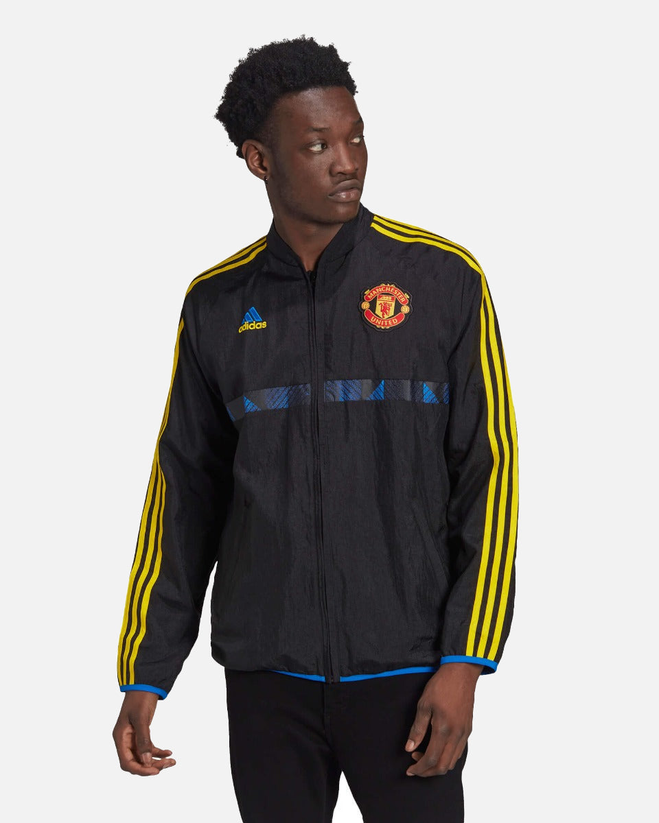 Veste Survêtement Manchester United Icon - Noir/Bleu/Jaune