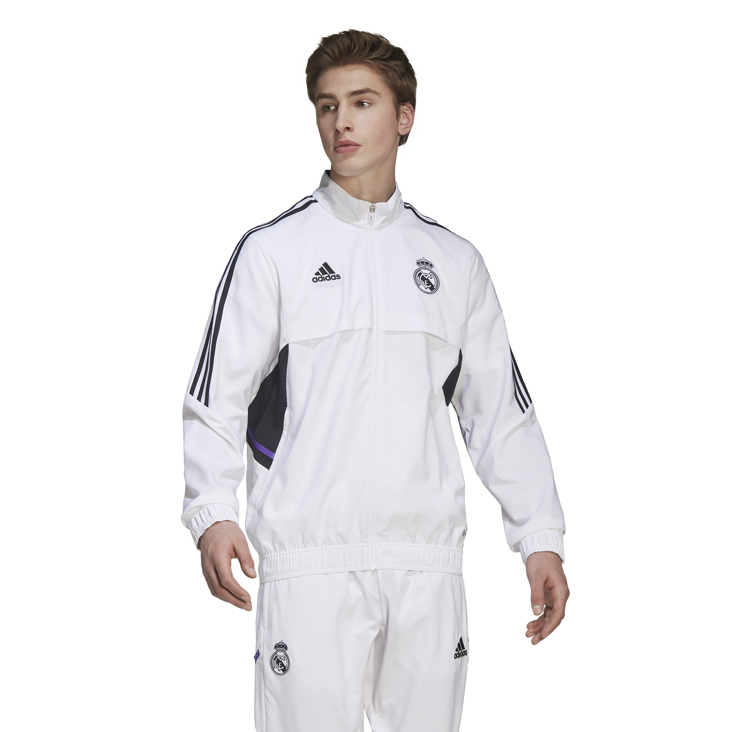 Veste de survêtement Real Madrid Condivo - Blanc/Noir/Violet