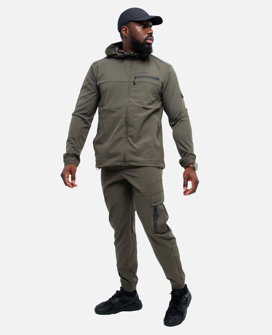 Survêtement Scampia Running Gara Cagoule intégrée - Kaki