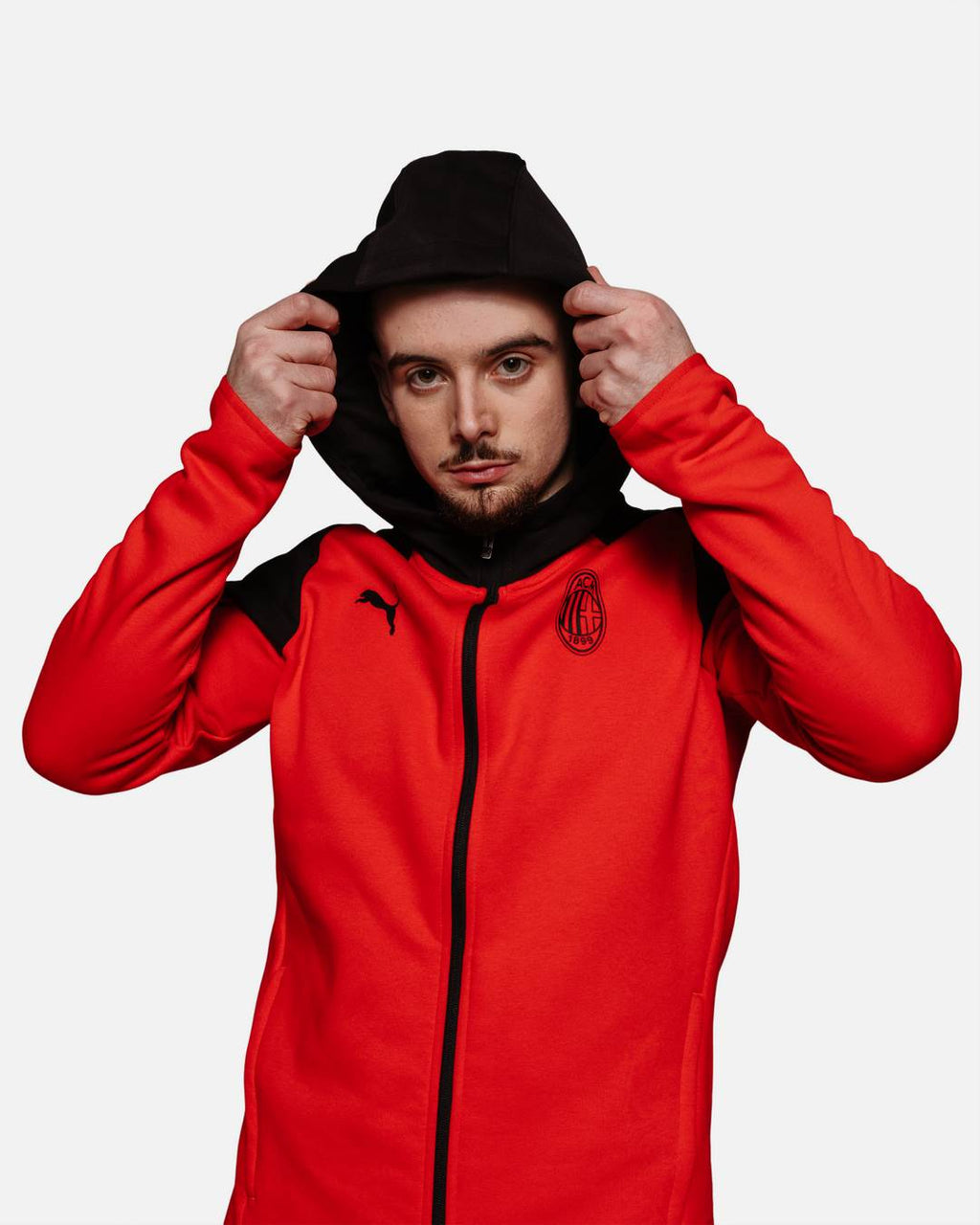 Veste à capuche Casuals Milan AC - Noir/Rouge