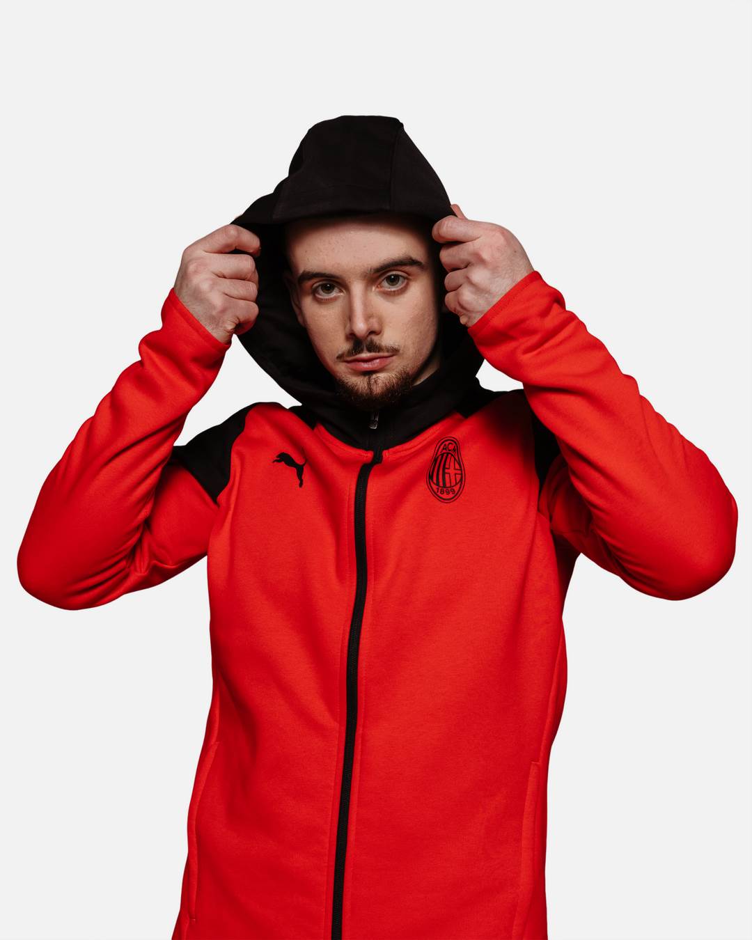Veste à capuche Casuals Milan AC - Noir/Rouge