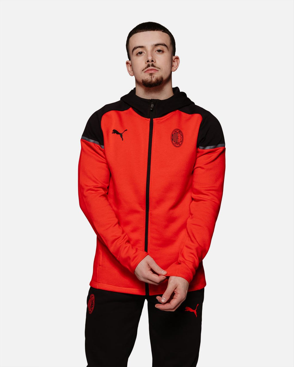Veste à capuche Casuals Milan AC - Noir/Rouge